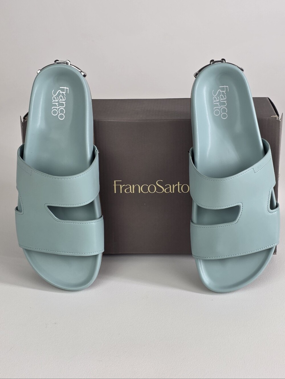 Franco Sarto Mint Green Slip-On Sandals!
